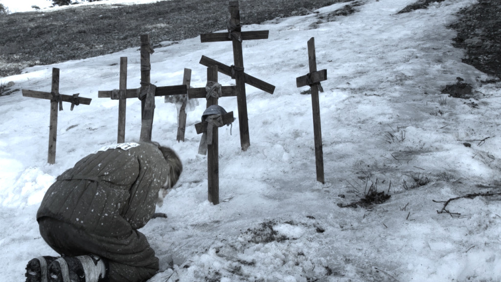 LARA by Lana Hulevich, praying at her execution before the Hill of Crosses, as tens of millions were in the Gulag